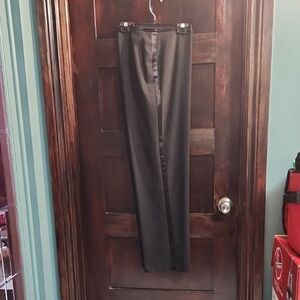 Elegant Black Straight Leg Women's Tuxedo Pants